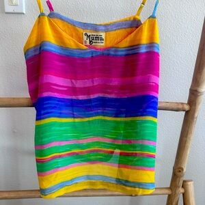 🌈 SHOW ME YOUR MUMU flowy watercolor rainbow striped camisole tank top